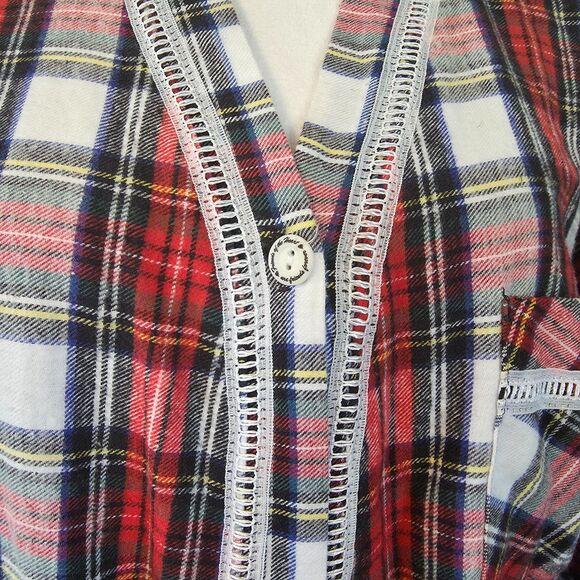 Vintage Red Flannel Pajama Lounge Set. Medium. Holiday Christmas Retro Cozy Cute - Picture 6 of 6